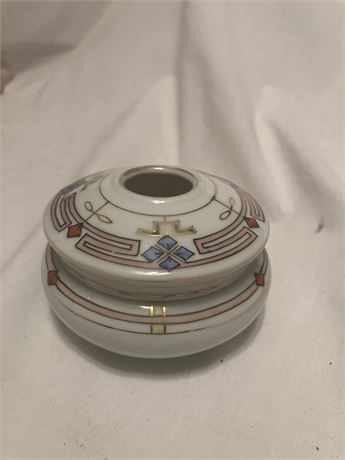 VINTAGE HAND PAINTED NIPPON PORCELAIN HAIR RECIVER