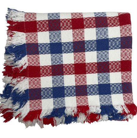 Fourth of July Patriotic Woven Fringe Blanket