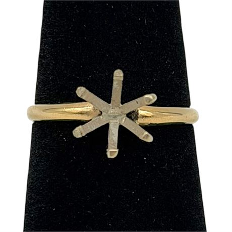 14K Yellow Gold Solitaire Engagement Ring w/ 6-Prong Mount Setting