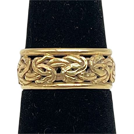 14K Yellow Gold Atasay Kuyumculuk Turkey Byzantine Toe Ring