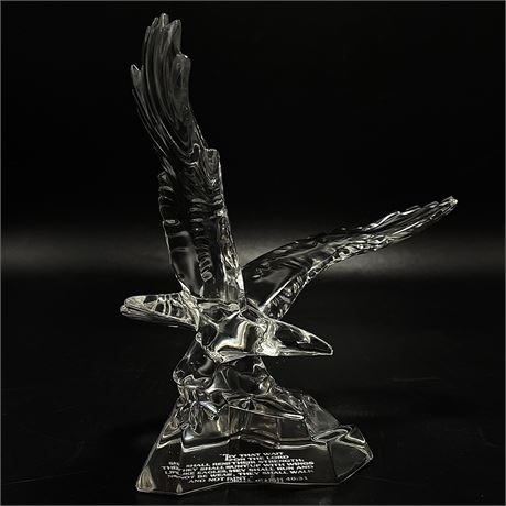 Lead Crystal Soaring Eagle Figurine w/ Etched Isaiah 10:31 Bible Verse