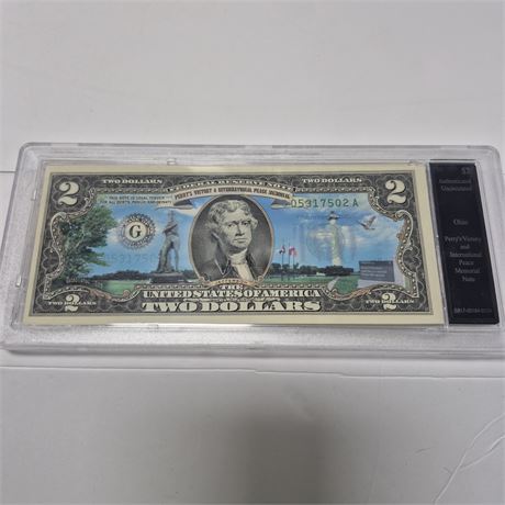 OH $2 Colorized U.S. Bill