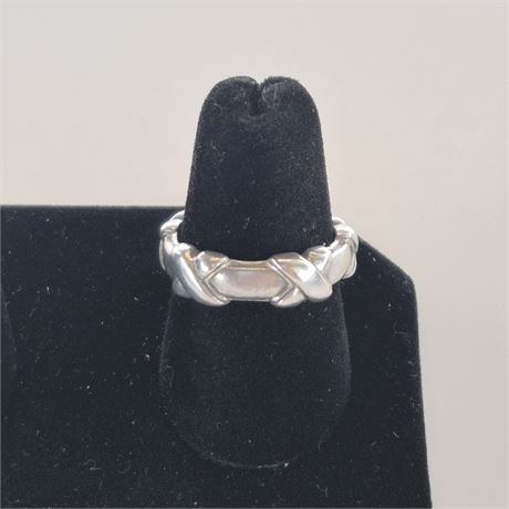 Tiffany & Co. Sterling Crisscross Band Sz 7