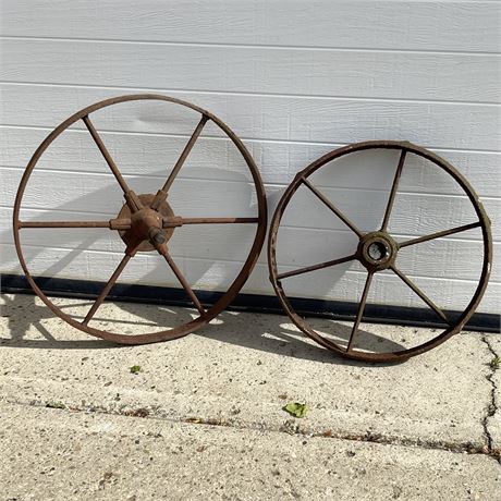 Antique Cast Iron Wagon Wheels