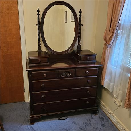The Georgetown Galleries Mahogany Dresser w/Attached Mirror