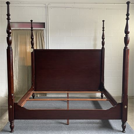 Ralph Lauren Solid Wood King Size Four Poster Bed Frame w/ Split Box Spring Only