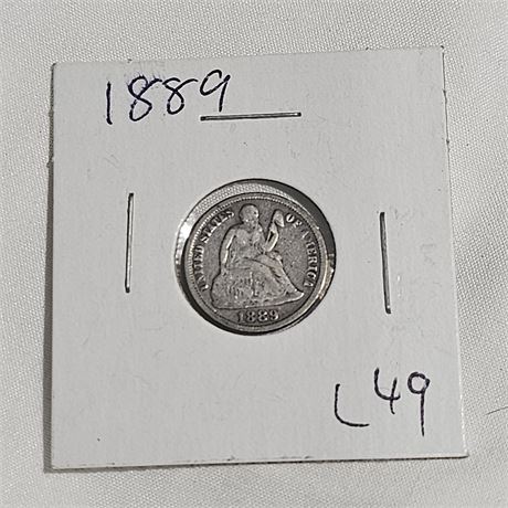1889 Seated Liberty Dime, Silver