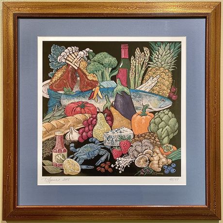 2008 D. Spence Pencil Signed 45/50 Still Life Composition Framed Art Print