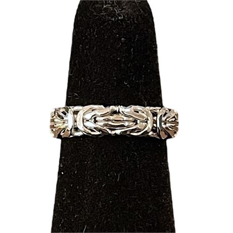 14K White Gold Atasay Kuyumculuk Turkey Byzantine Ring Band