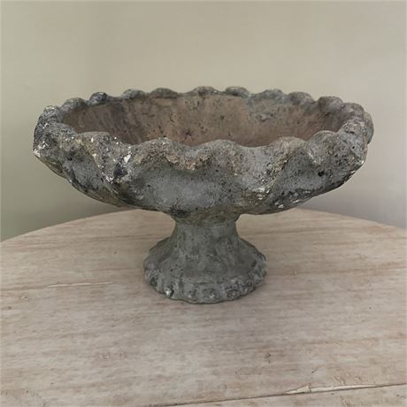 Indoor/Outdoor Casted Cement Compote Planter