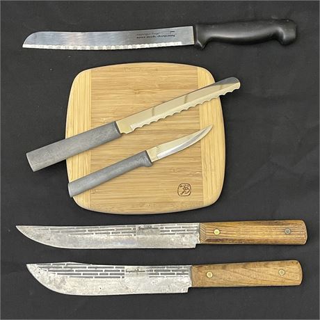 Bamboo Cutting Board w/ Rada, Forgecraft & Washington Forge Knives