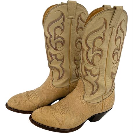 Vtg Nocona Leather Cowboy Boots - Size 9