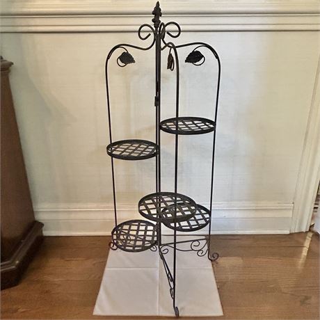 5 Tier Folding Iron Plant Stand