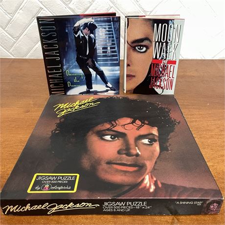 Michael Jackson Jigsaw Puzzle w/  Memoir & Poems and Reflections Books