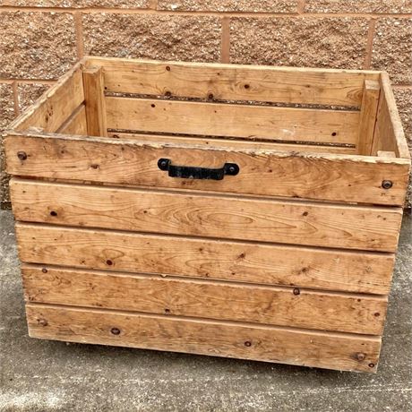 Large Wood Crate on Wheels