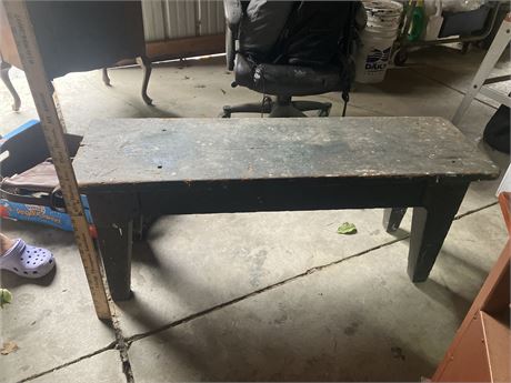 Primitive Wooden Bench Farmhouse Country