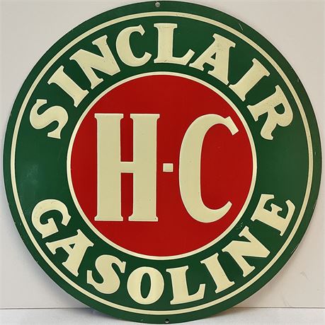 Vtg Sinclair H-C Gasoline Metal Advertising Sign