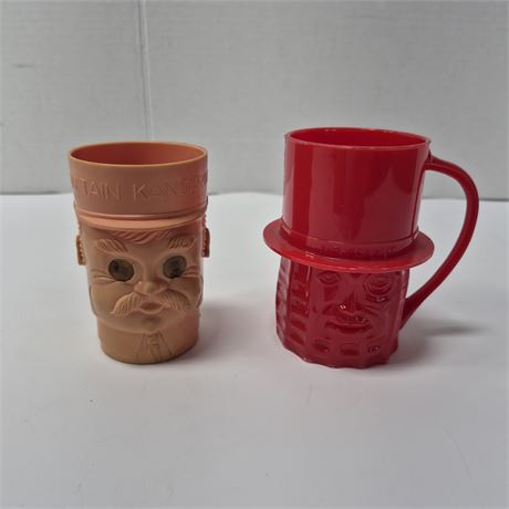 Vintage Captain Kangaroo & Mr. Peanut Cups