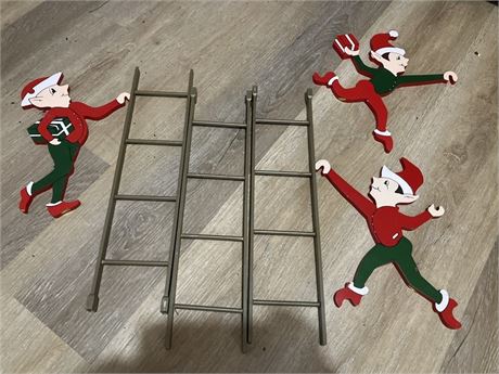 Elves on ladder decoration