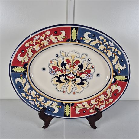 Pier1 Della Ceramiche Earthenware Oval Serving Platter