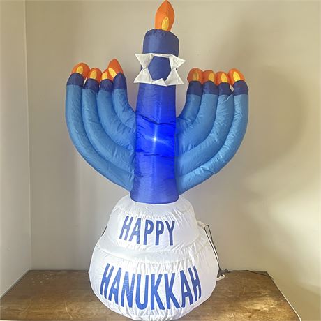 50" Lighted Inflatable "Happy Hanukkah" Menorah Yard Decor