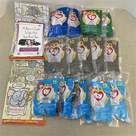 1998 Sealed #7-#12 McDonalds TY Beanie Babies (14 Total) w/ Happy Meal Bags