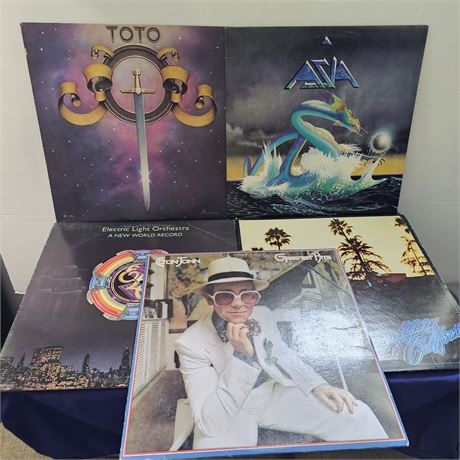 Elton John, ELO, Asia, Toto & Eagles Vinyl Album Lot