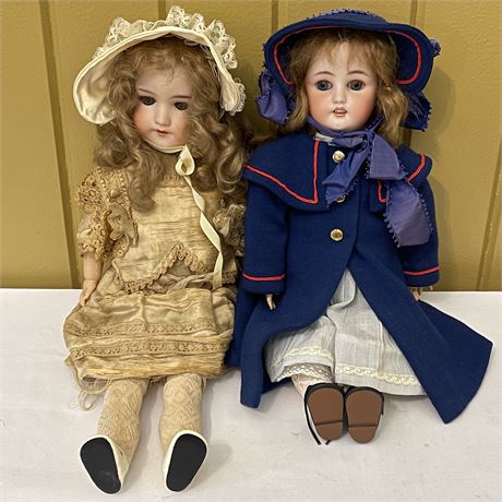 Vtg C.M. Bergmann & Armand Marseille Porcelain Dolls
