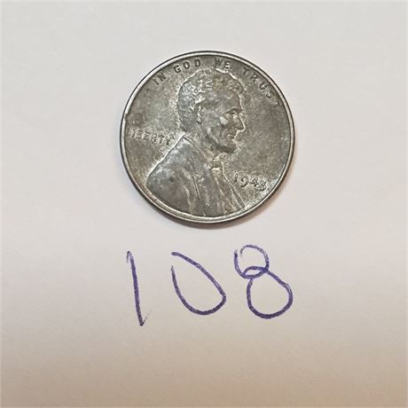 1943 Lincoln Wheat Steel Cent