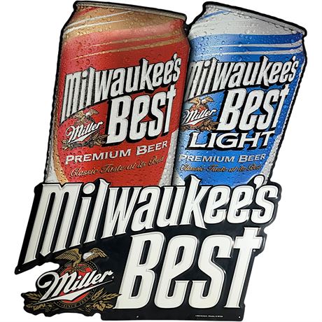 Vtg Miller Milwaukee's Best Metal Beer Sign
