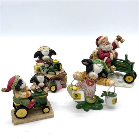 John Deer Collection with Mary Moo Moos and America's Favorites Santa Figurines