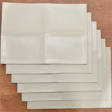 (6) New Faux Ostrich Leather Placemats by Foreston Trends