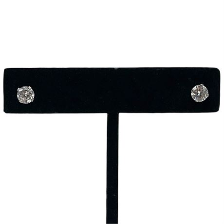 10k White Gold 5mm CZ Stud Earrings