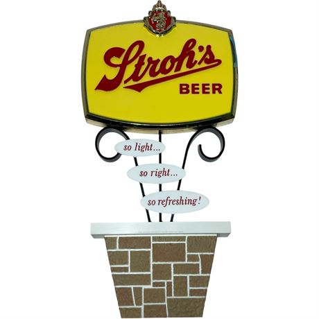 Vtg Stroh's Beer Sign by Lakeside Plastics
