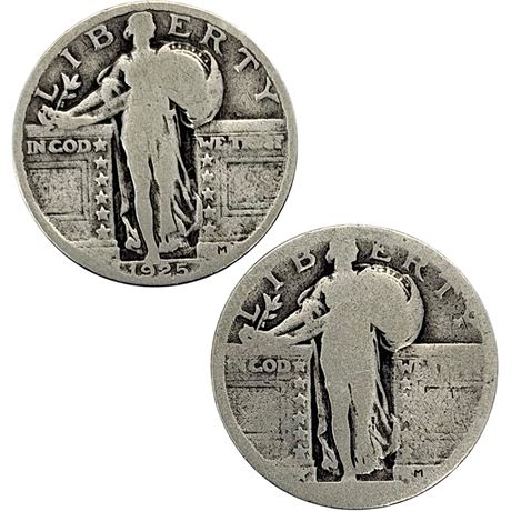 Standing Liberty 90% Silver Quarters - One 1925