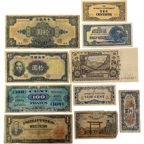 Vtg Foreign Bank Notes