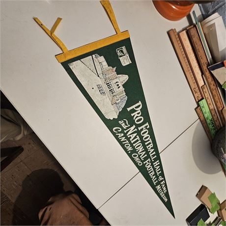 Felt pennant flag for the Pro Football Hall of Fame and National Football