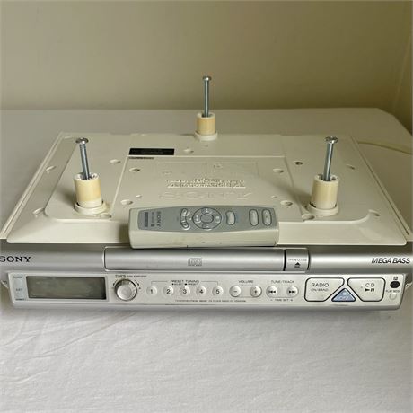 Sony Under Cabinet Mount AM/FM Radio CD Player Clock ICFCD543RM w/ Remote