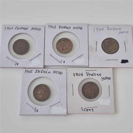 1902-1906 Indian Head, Consecutive Yr Coins