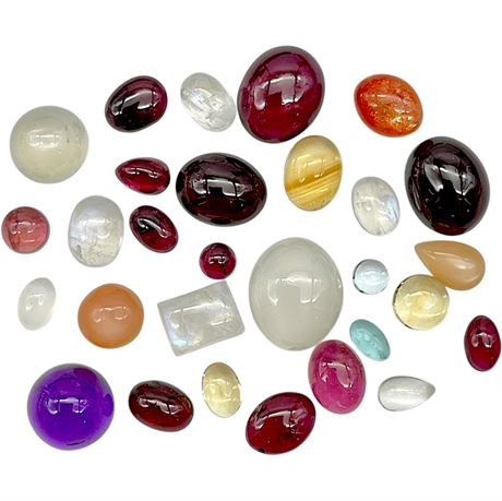 Natural 42ctw Mixed Cabochon Gemstones
