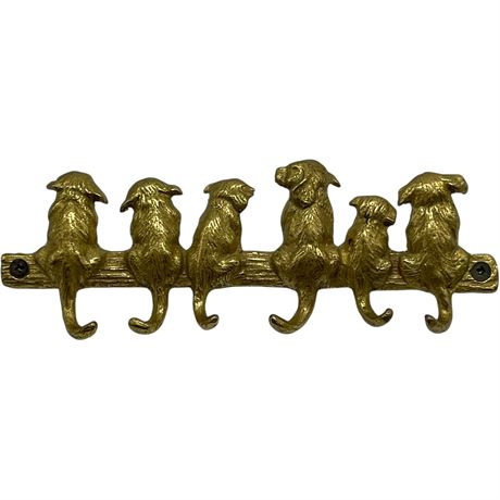 Solid Brass Dog Key Hook Holder Wall Mount