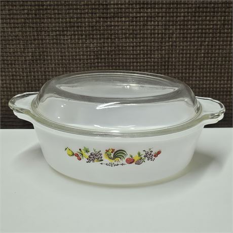 1.5 Qt. Fire King Chanticleer Rooster Fruit Pattern-Style 467