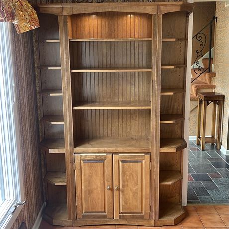 Lighted Bookcase with Dual Side Corner Display Units