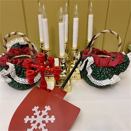 Christmas Decorations - Window Candlesticks, Handcrafted Baskets & More