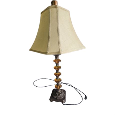 Mid Century Amber Glass Table Lamp