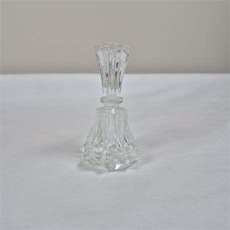 Vtg Star-Shaped Faceted Glass Perfume Bottle