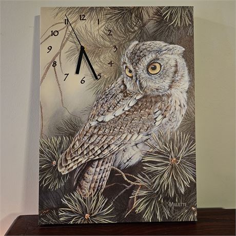 Millette~ Owl Canvas Clock