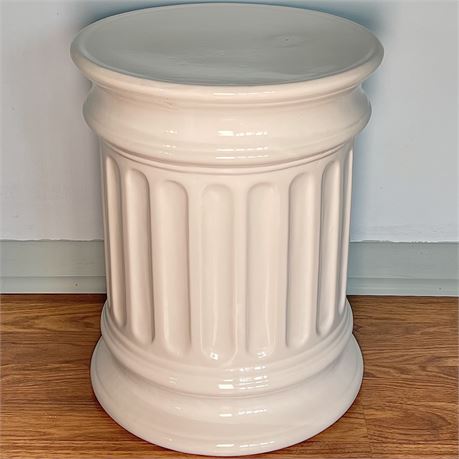 Glazed Ceramic Column Pedestal / Side Table