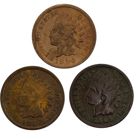 1896-1909 Indian Head One Cent Coins
