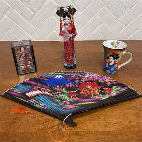 Coordinating Oriental-Themed Decorative Pieces